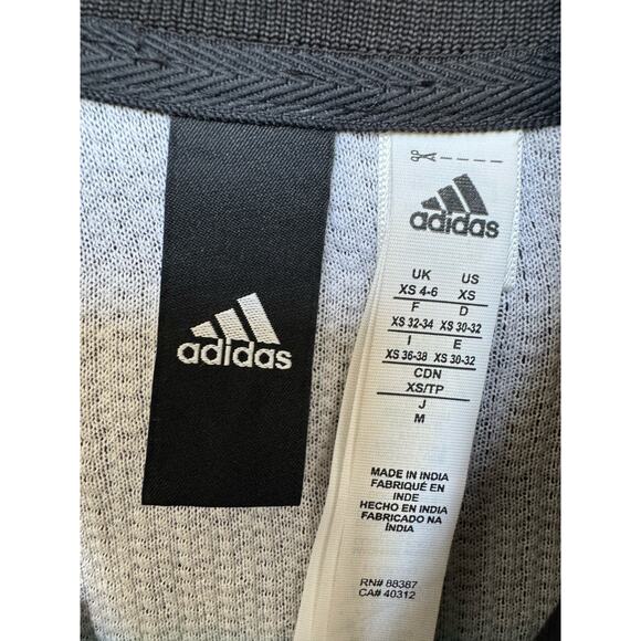 Adidas 3 Stripe Jersey Knit Full Zip Bomber Track Jacket Black Women's Size XS - Picture 6 of 7